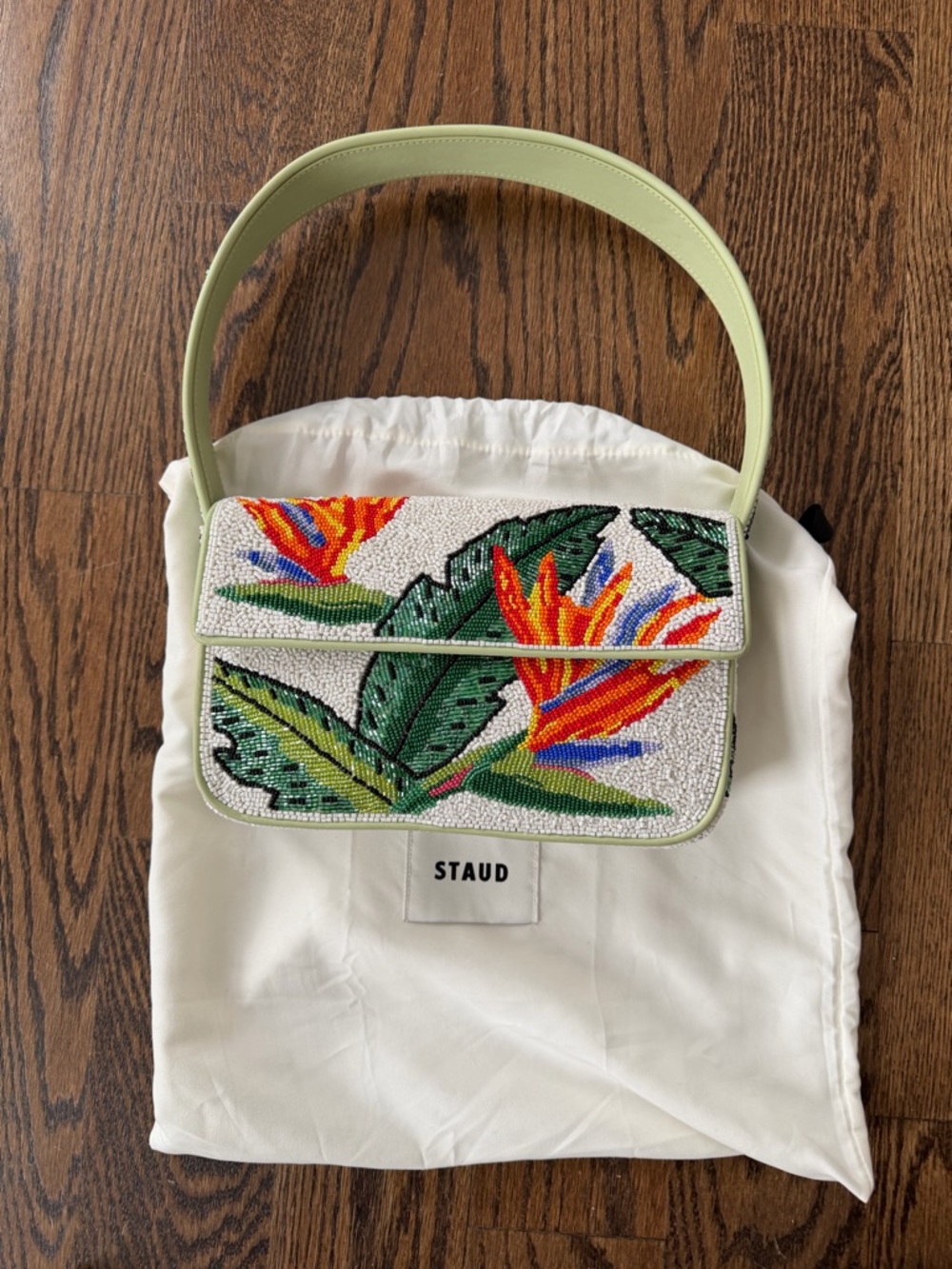 STAUD Birds of Paradise Beaded Tommy Bag